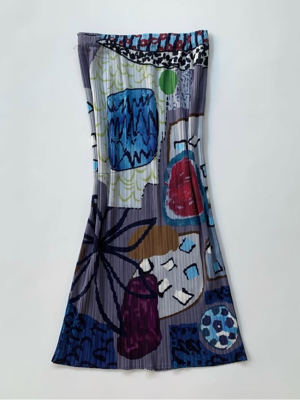 Pleated Abstract Print skirt